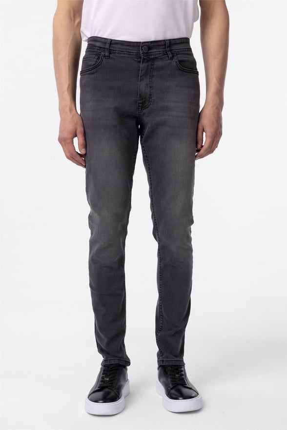Koyu Gri Süper Slim Denim Pantolon