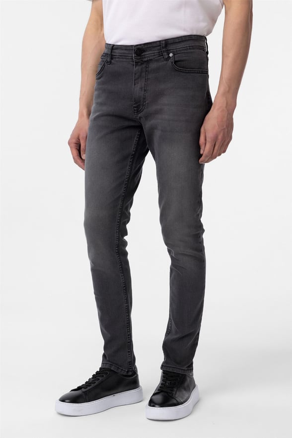 Koyu Gri Süper Slim Denim Pantolon