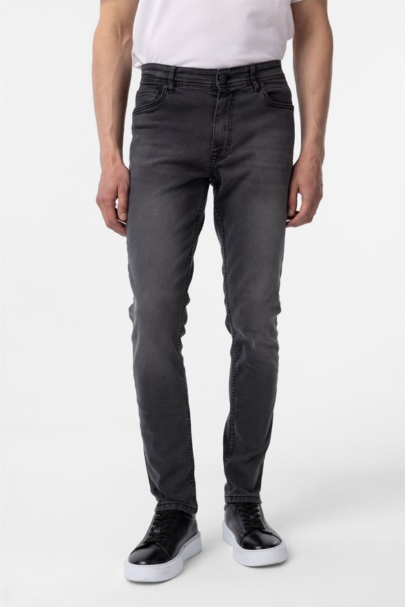 Koyu Gri Süper Slim Denim Pantolon