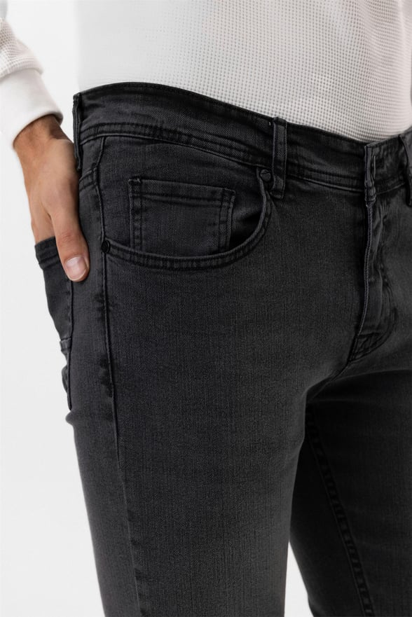 Koyu Gri Süper Slim Düz Pantolon