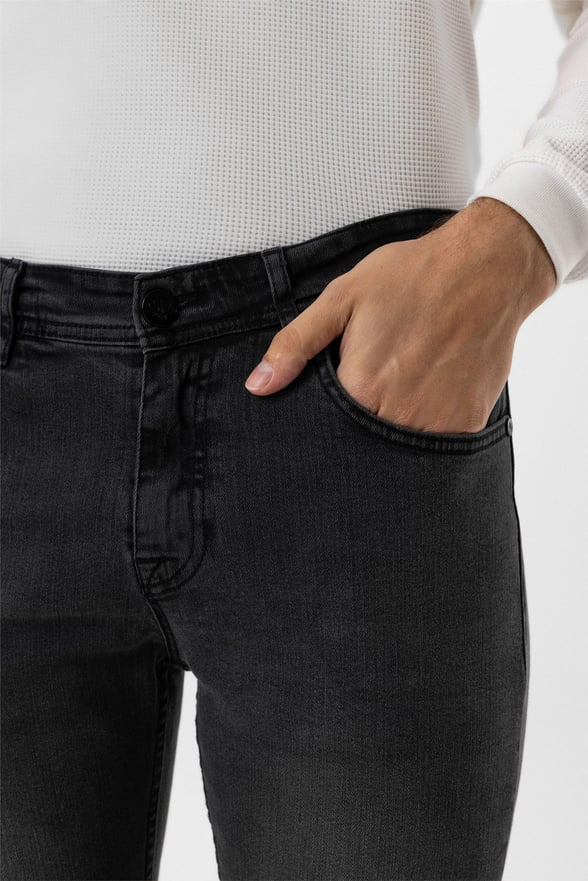 Koyu Gri Süper Slim Düz Pantolon