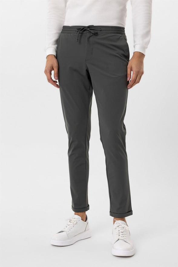 Koyu Haki Slim Düz Jogger Pantolon