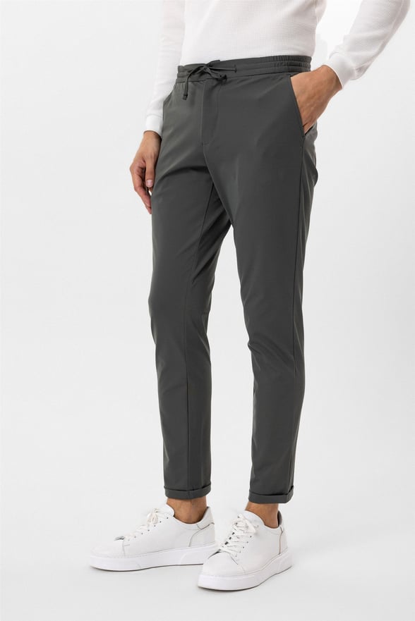 Koyu Haki Slim Düz Jogger Pantolon