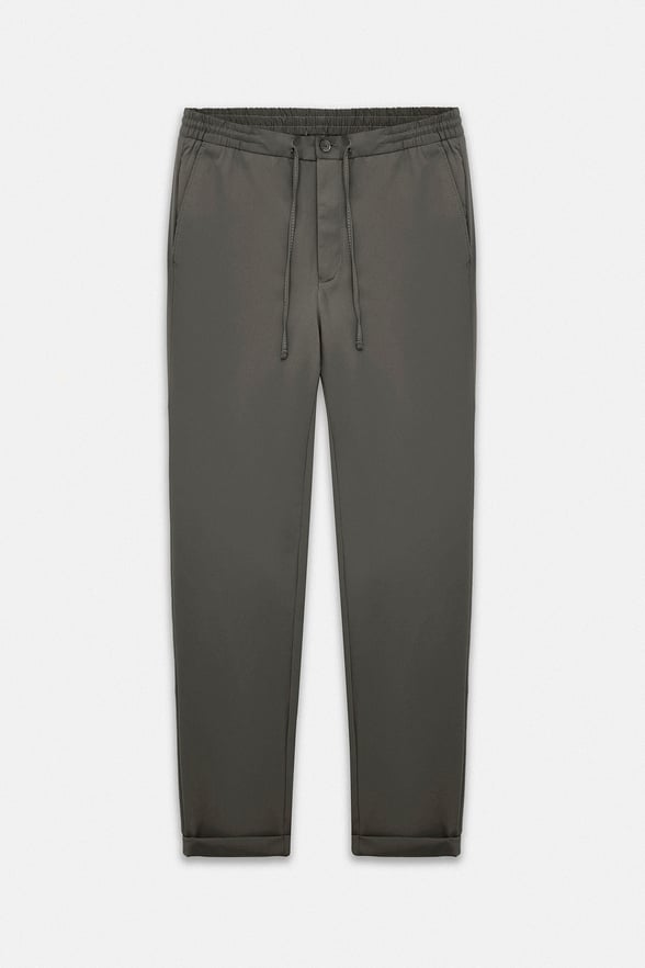 Koyu Haki Slim Düz Jogger Pantolon