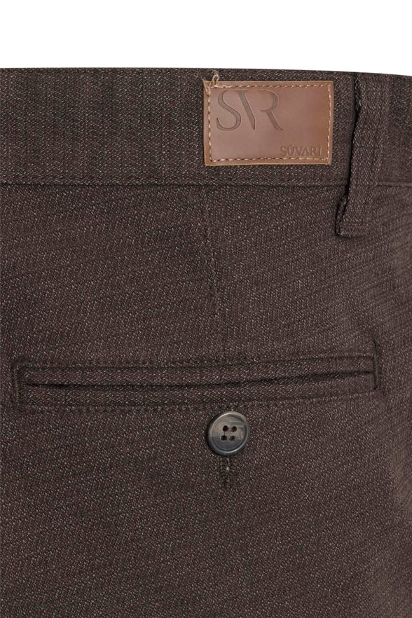 Koyu Kahve Regular Armürlü   Pantolon