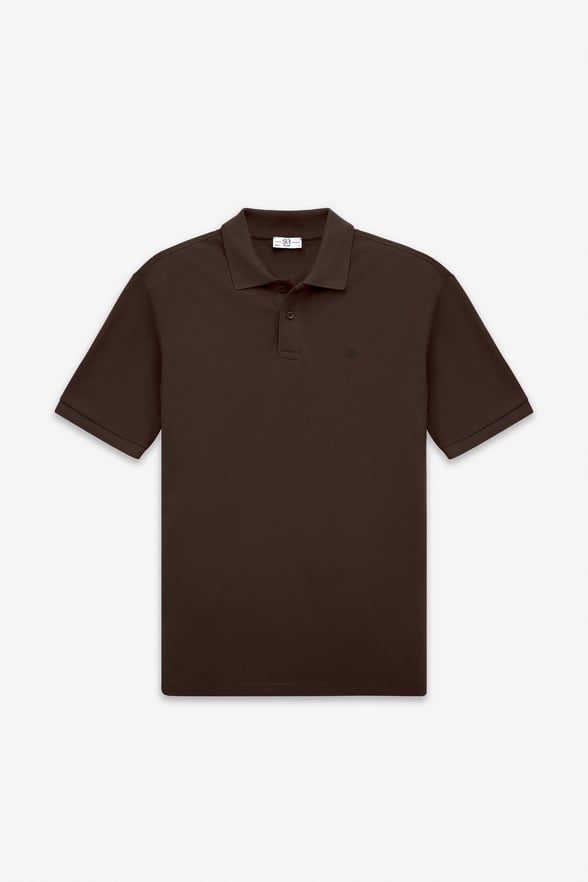Koyu Kahve Regular Düz Baskısız Pike Düğmeli Polo Yaka Tişört