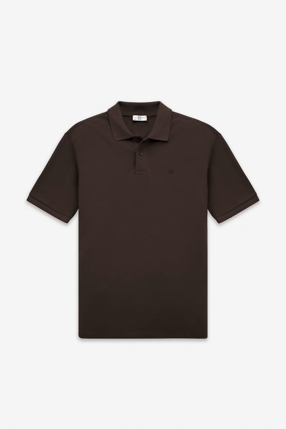 Koyu Kahve Regular Düz Baskısız Pike Düğmeli Polo Yaka Standart Tişört