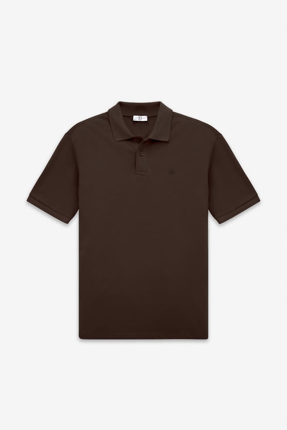 Koyu Kahve Regular Düz Baskısız Pike Düğmeli Polo Yaka Tişört