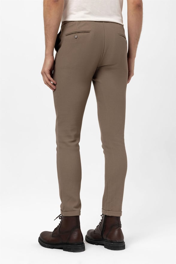 Koyu Kahve Slim Desenli Jogger Pantolon