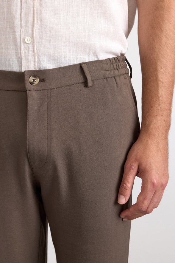Koyu Kahve Slim Düz Jogger Pantolon