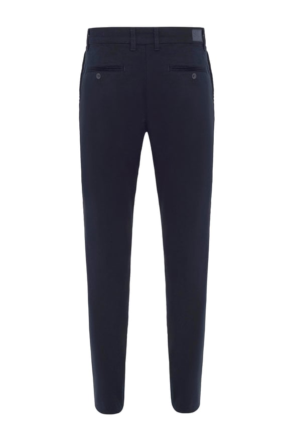 Lacivert Regular Armürlü Chino Pantolon