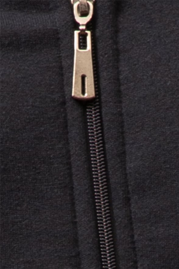 Lacivert Regular Armürlü Kapişonlu Yaka  Sweatshirt