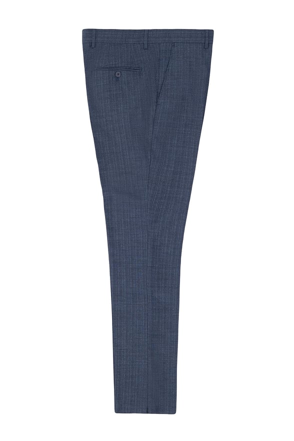 Lacivert Regular Armürlü   Pantolon