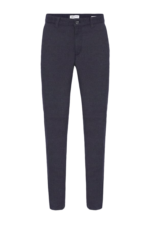 Lacivert Regular Armürlü   Pantolon