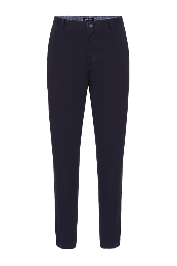 Lacivert Regular Armürlü   Pantolon