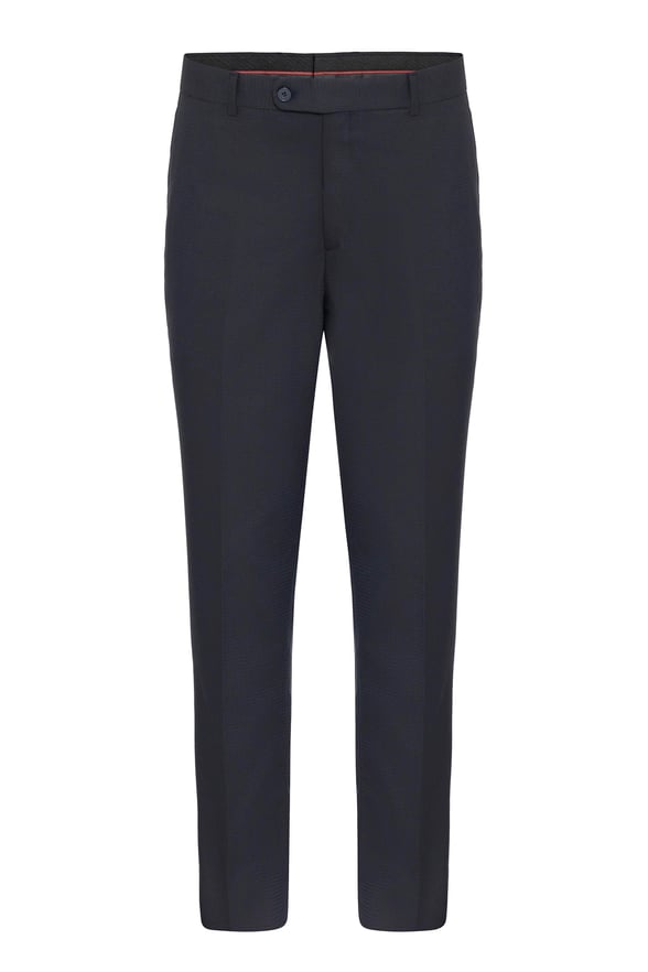 Lacivert Regular Armürlü Pantolon