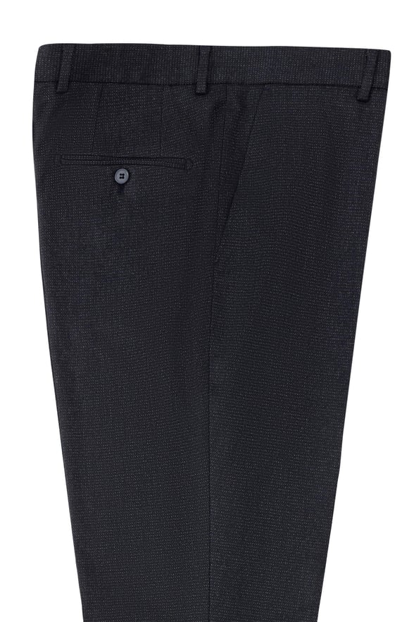 Lacivert Regular Armürlü Pantolon