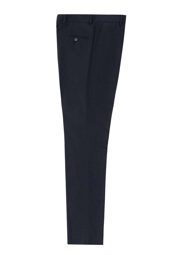 Lacivert Regular Armürlü Pantolon