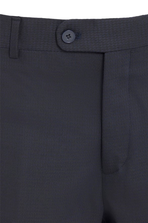 Lacivert Regular Armürlü Pantolon