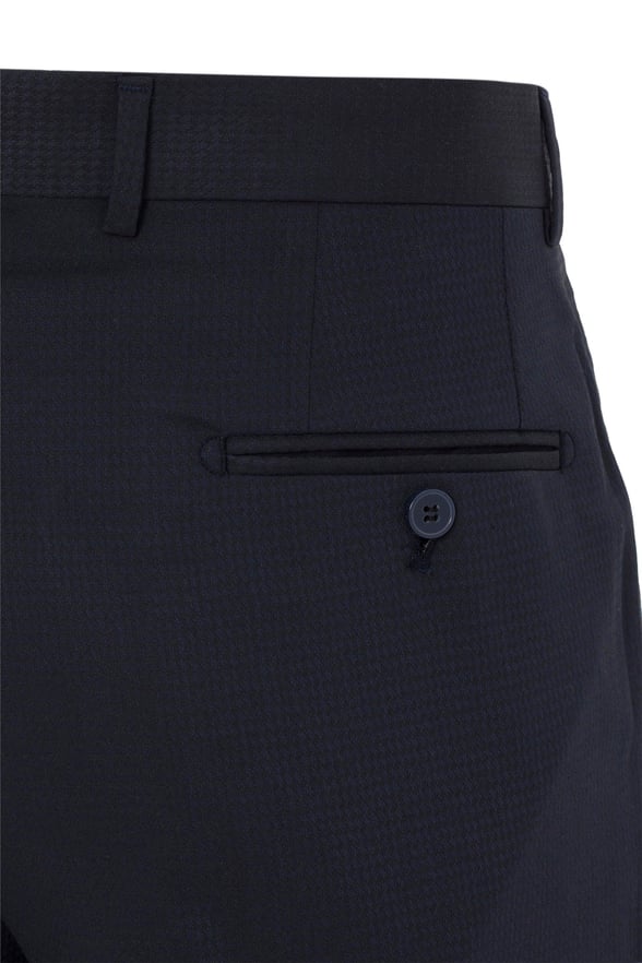 Lacivert Regular Armürlü Pantolon