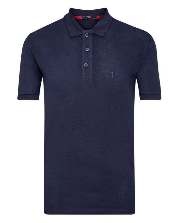 Lacivert Regular Armürlü Polo Yaka  Tişört