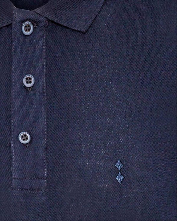 Lacivert Regular Armürlü Polo Yaka  Tişört