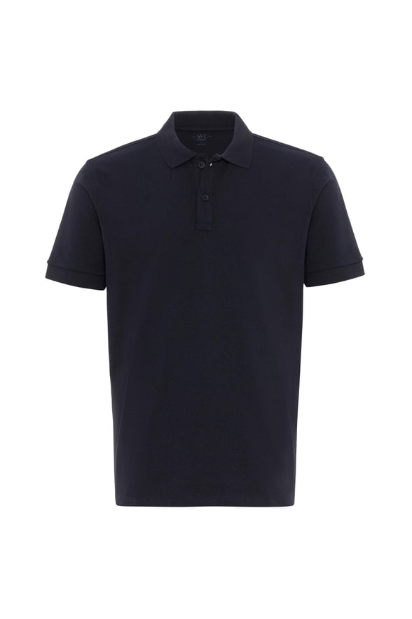 Lacivert Regular Armürlü Polo Yaka Tişört