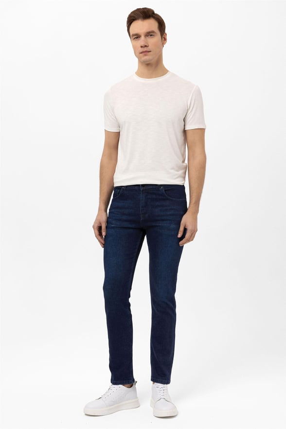 Lacivert Regular Denim Pantolon