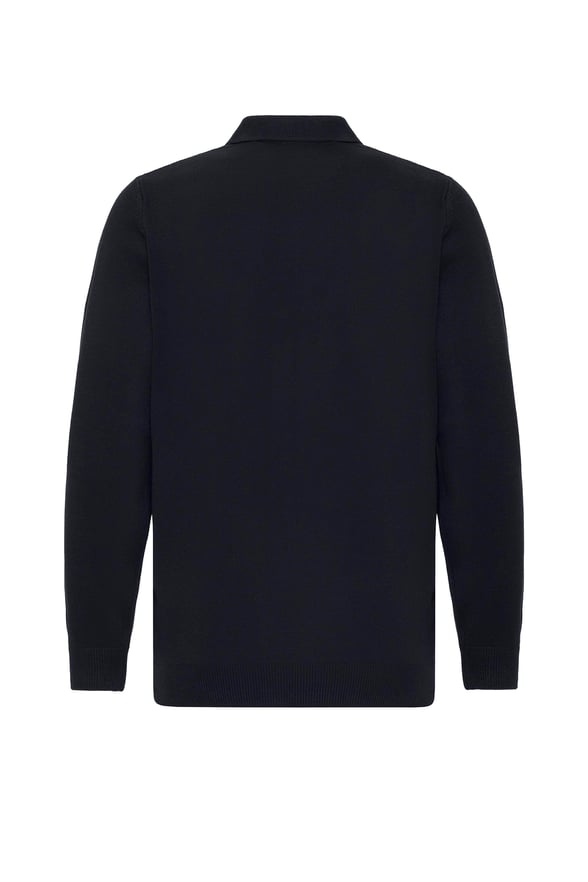 Lacivert Regular Desenli Polo Yaka Triko