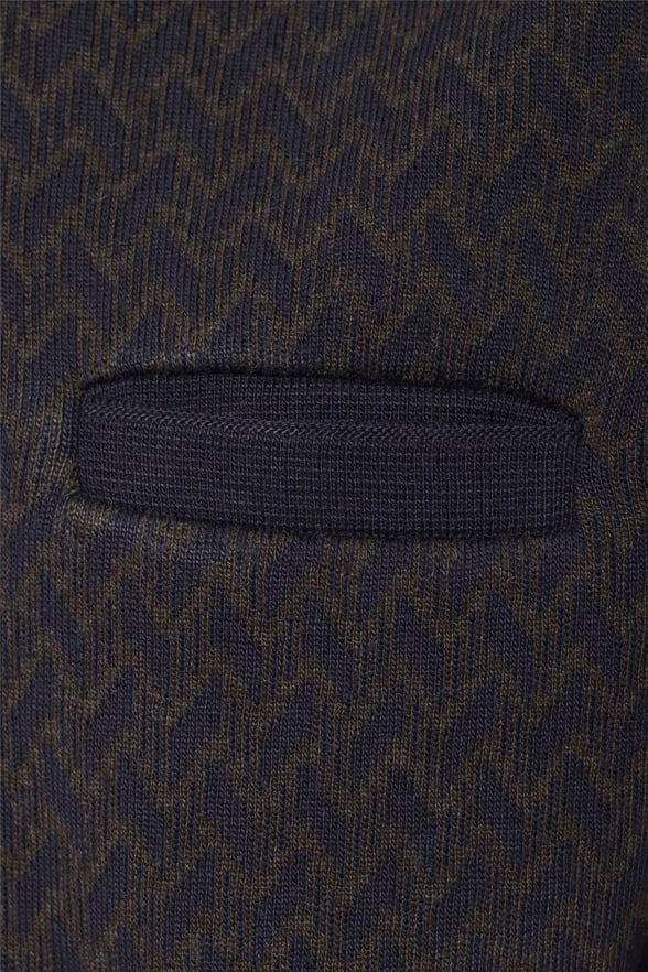 Lacivert Regular Desenli Polo Yaka Triko