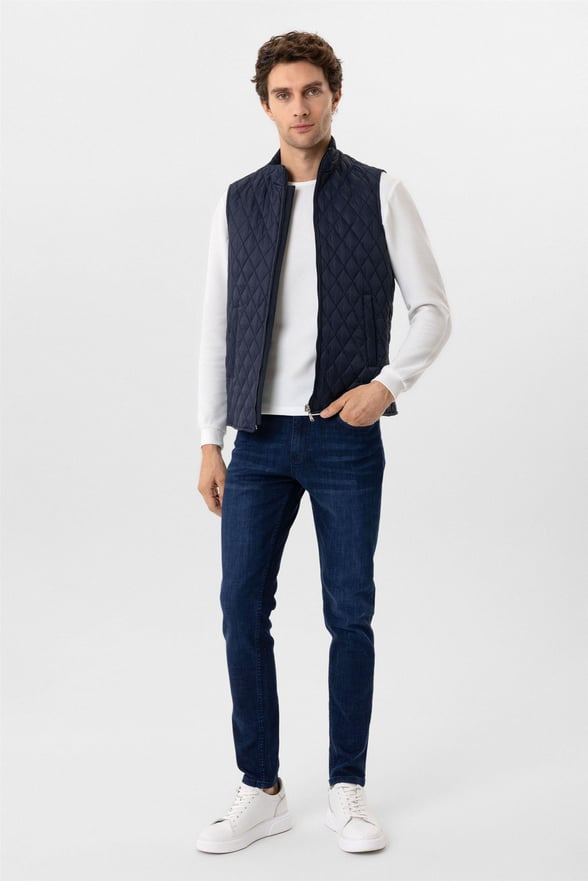 Lacivert Regular Dolum Yelek