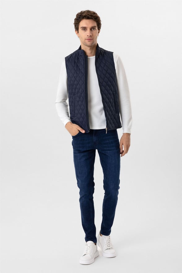 Lacivert Regular Dolum Yelek