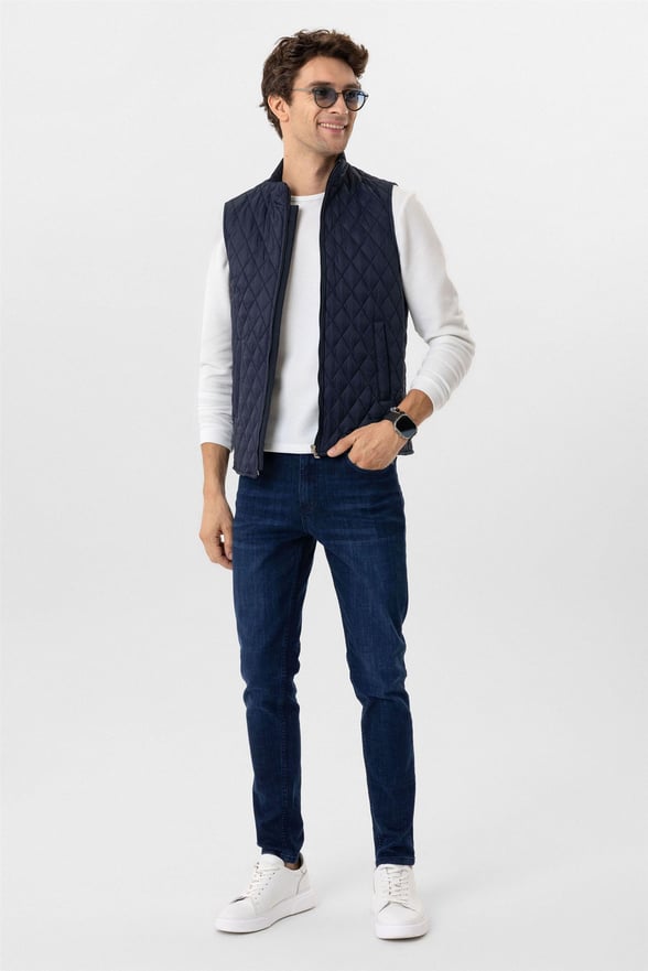 Lacivert Regular Dolum Yelek