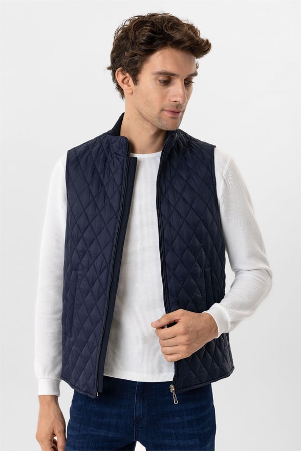 Lacivert Regular Dolum Yelek