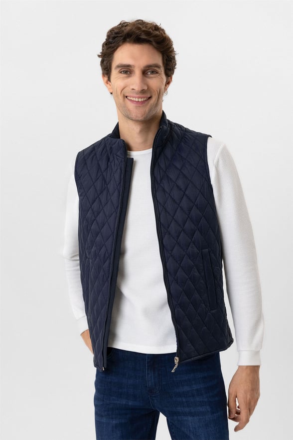 Lacivert Regular Dolum Yelek