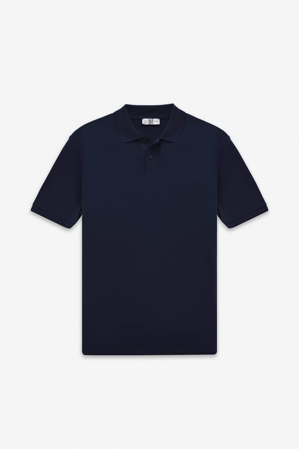 Lacivert Regular Düz Baskısız Pike Düğmeli Polo Yaka Tişört