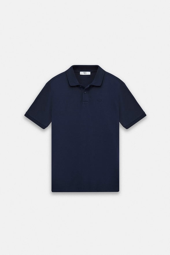 Lacivert Regular Düz Baskısız Pike Düğmeli Polo Yaka Tişört