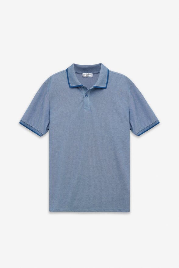 Lacivert Regular Düz Baskısız Pike Polo Yaka Standart Tişört