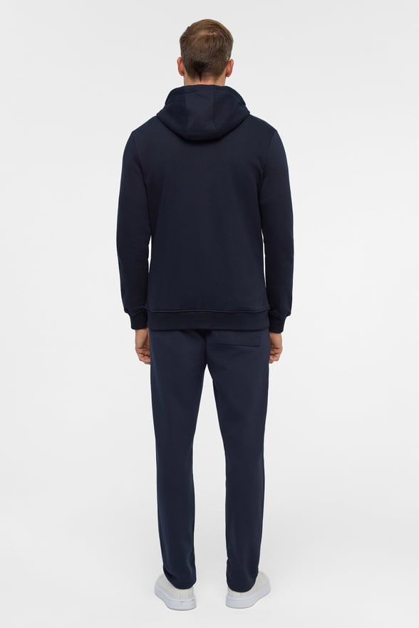 Lacivert Regular Düz Bisiklet Yaka Fermuarlı Sweatshirt