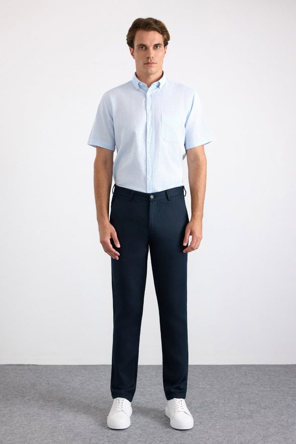 Lacivert Regular Düz Düz Normal Bel Standart Jogger Pantolon