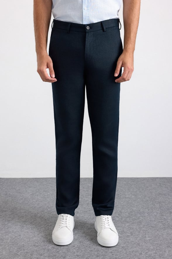 Lacivert Regular Düz Düz Normal Bel Standart Jogger Pantolon