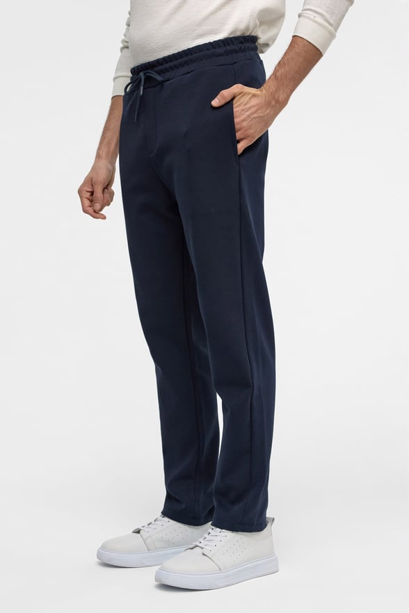 Lacivert Regular Düz Jogger Pantolon