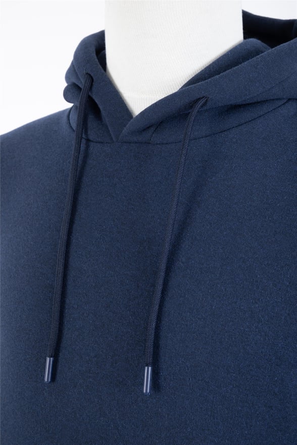 Lacivert Regular Düz Kapişonlu Yaka Sweatshirt