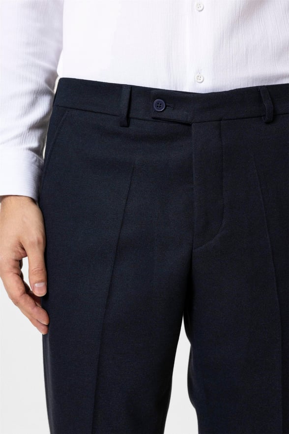 Lacivert Regular Düz Pantolon