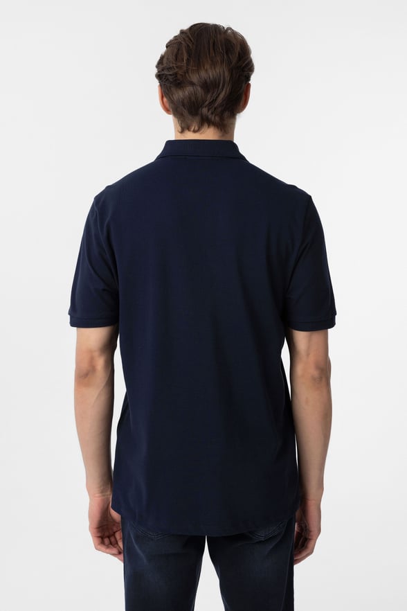 Lacivert Regular Düz Polo Yaka Tişört