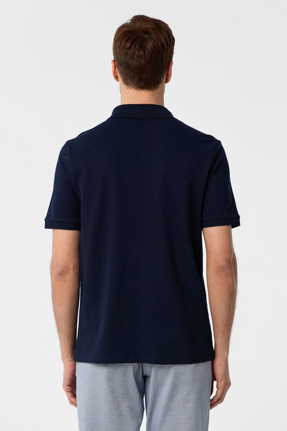 Lacivert Regular Düz Polo Yaka Tişört