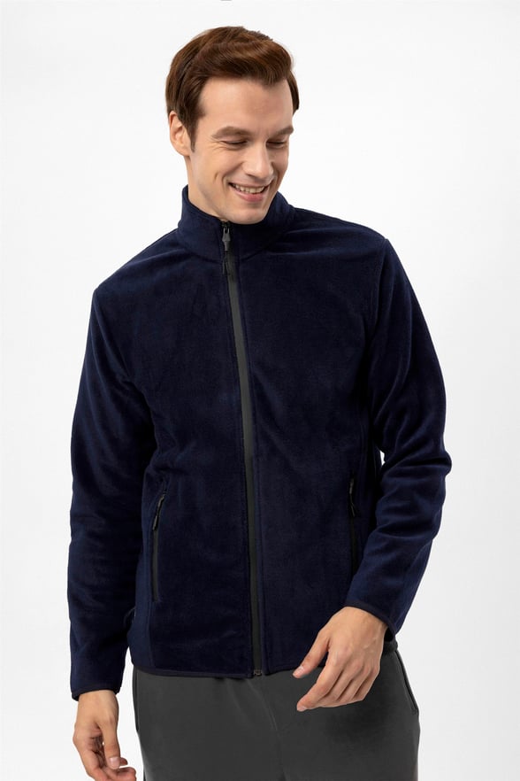 Lacivert Regular Düz Sivri Yaka  Sweatshirt