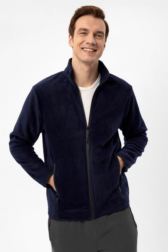 Lacivert Regular Düz Sivri Yaka  Sweatshirt