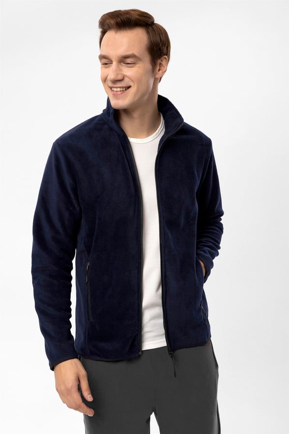 Lacivert Regular Düz Sivri Yaka  Sweatshirt