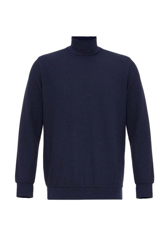 Lacivert Regular Kapitone Yarım Balıkçı Yaka  Sweatshirt